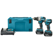 Комплект акумулаторни винтоверти , LXT, 18 V, с 2 батерии 5 Ah, зарядно и куфар, Makita DLX2528TJ
